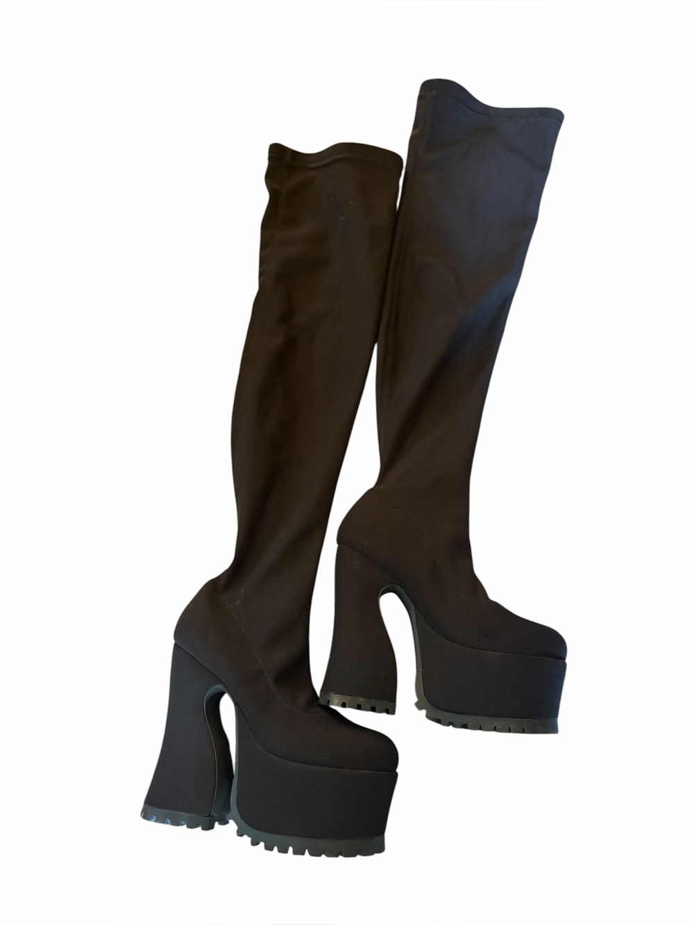 DOLLS KILL CURRENT MOOD Over The Knee Super High Platform Stretch Sock Boots